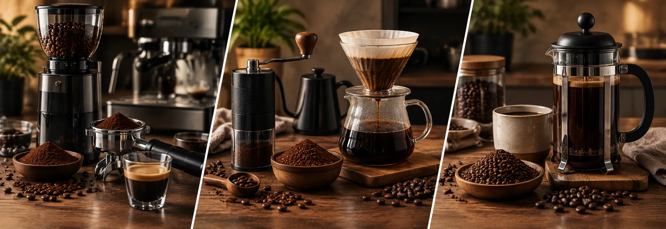 آسیاب قهوه مناسب اسپرسو و قهوه دمی با درجه آسیاب ریز، متوسط و درشت