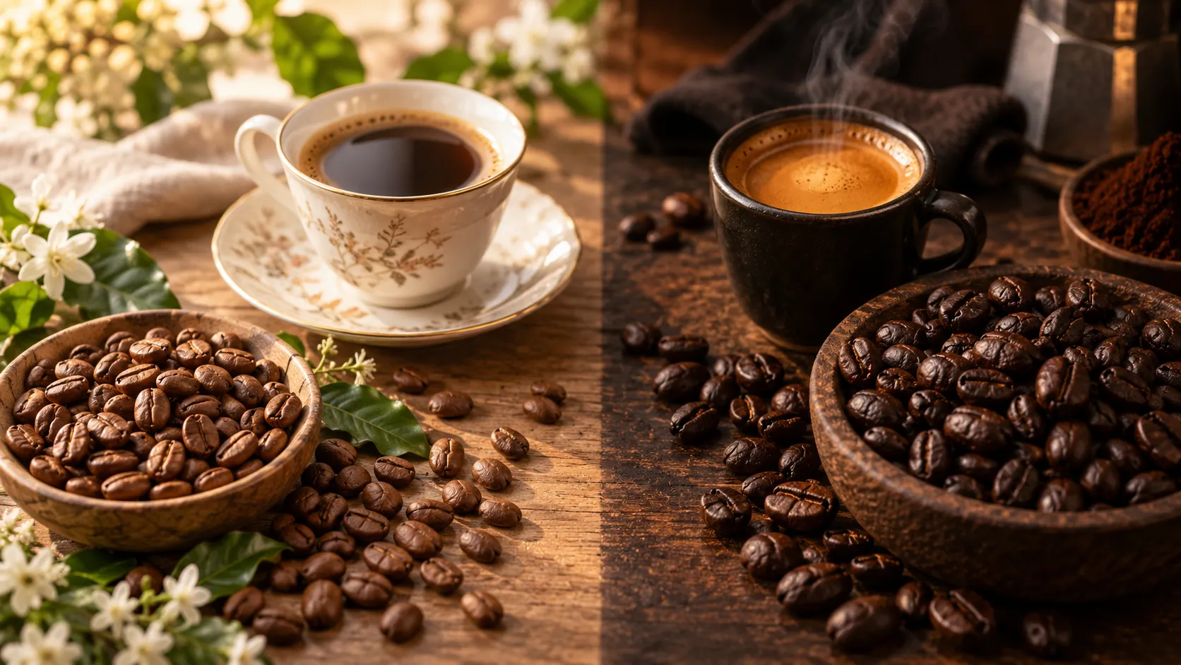 مقایسه عربیکا و روبوستا برای انتخاب بهترین قهوه با کافئین بالا